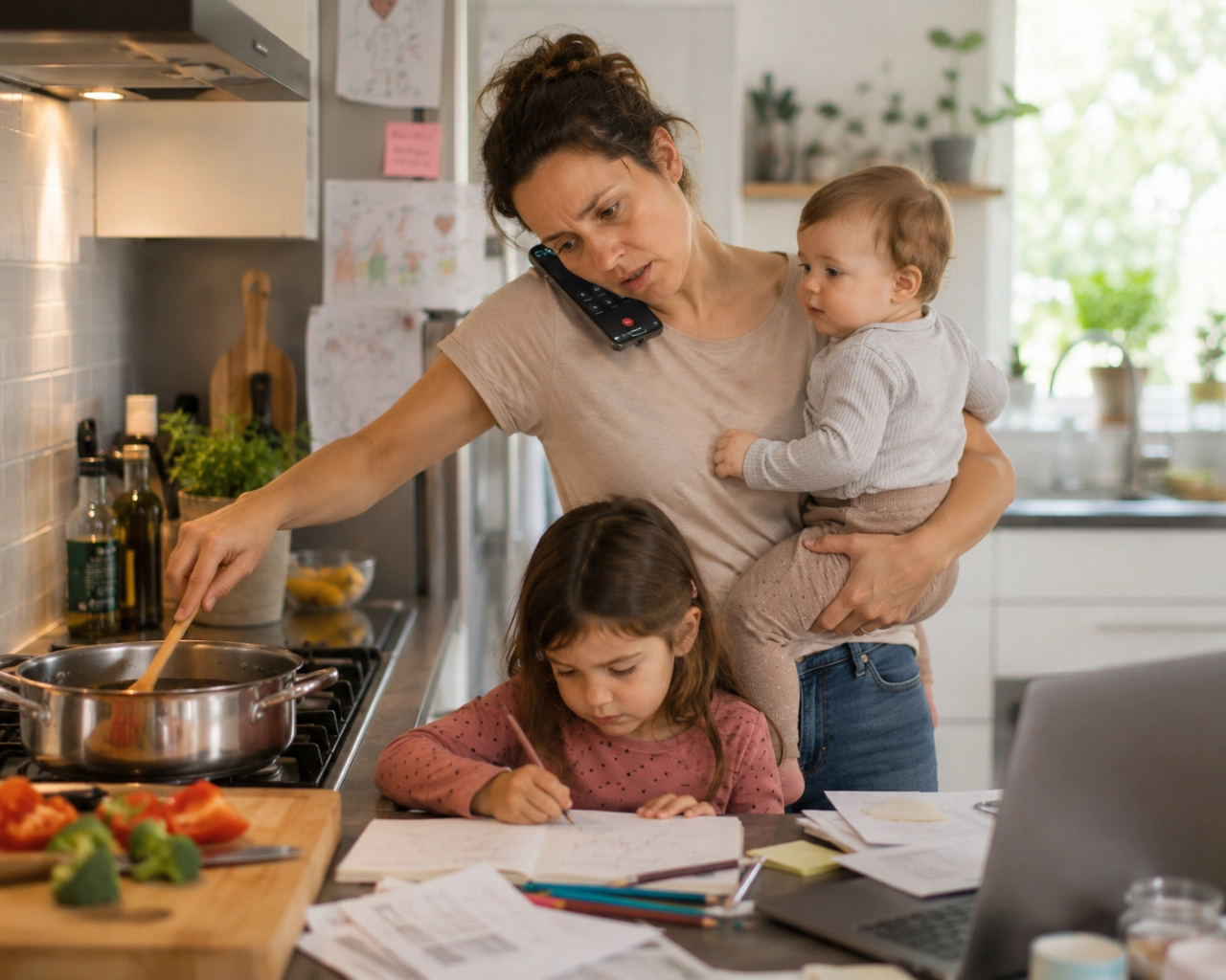Mutter im Stress — selbstständig, selbst und ständig