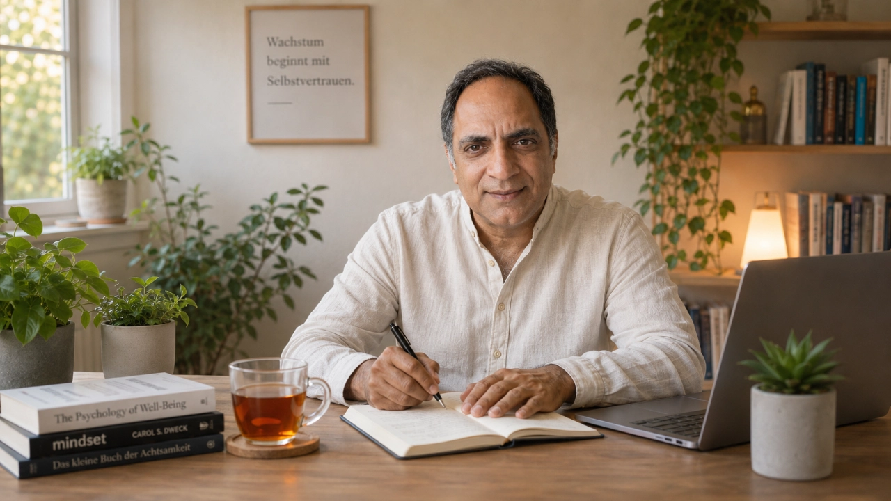 Viney Lugani an seinem Schreibtisch — warm, ruhig, kompetent