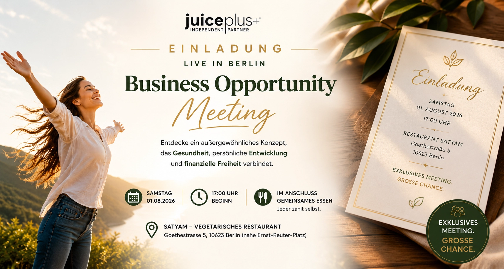 Einladung zum Business Opportunity Meeting am 01. August 2026